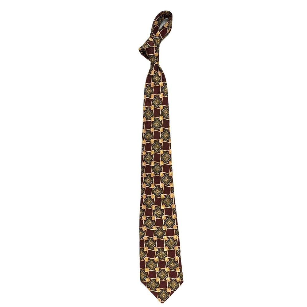 Gorgeous VTG Robert Talbott Silk Neck Tie Best of Class Hunt Club Maroon Gold